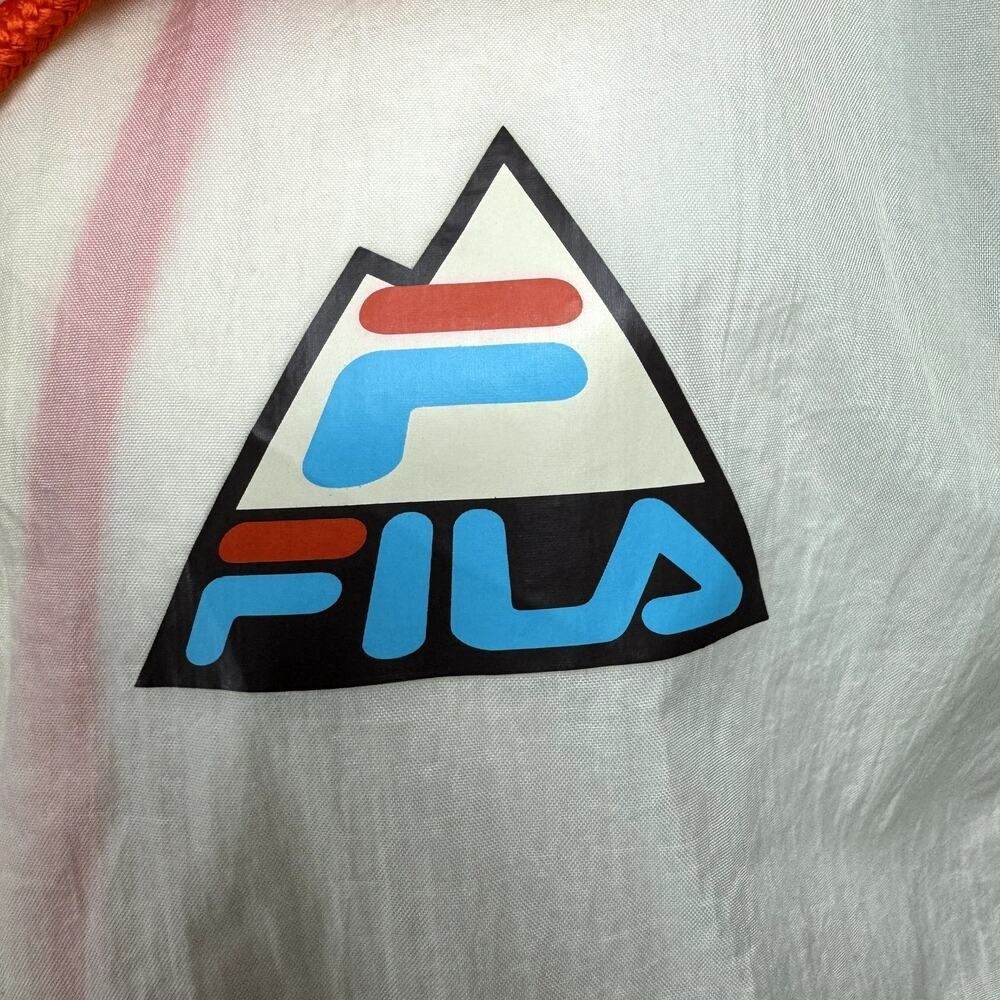FILA Men's Colorblock Anorak Jacket Pullover Windbreaker‎ Orange Brown Teal - Picture 8 of 12